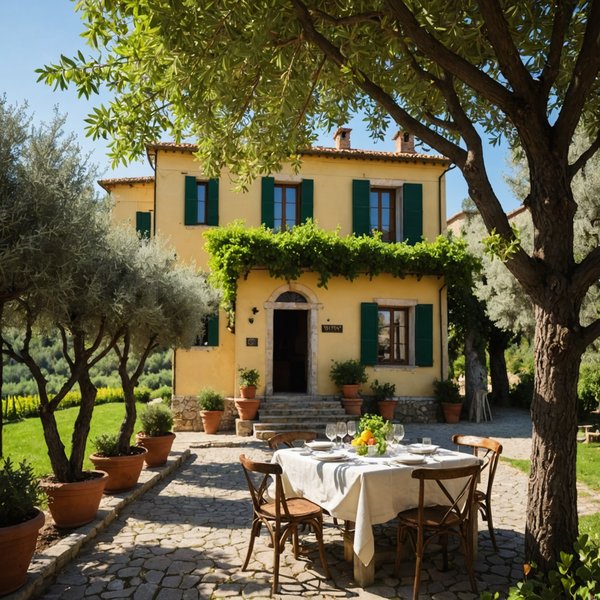 Peut-on trouver une maison de vacances en Italie avec des cours de cuisine et des excursions dans les oliveraies?